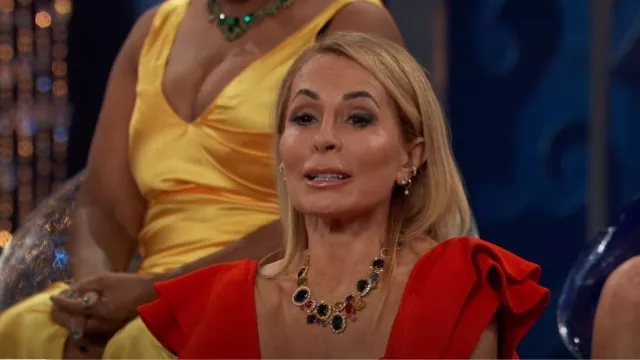 Kate spade Victoria Crystal Mix Statement Necklace worn by April Kirkwood as seen in The Golden Bachelor (S01E07)