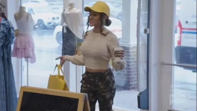 Telfar Logo Embossed Hat - Yellow worn by Ashley Darby as seen in The Real Housewives of Potomac (S08E05)