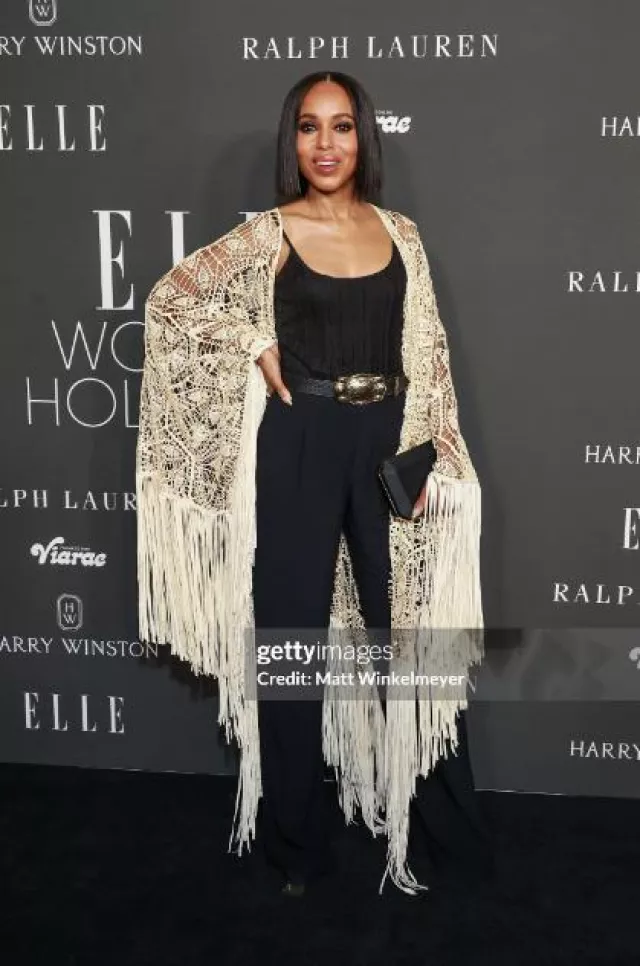 Ralph Lauren Scoop Neck Cami Top worn by Kerry Washington at Elle Women in Hollywood on December 5, 2023