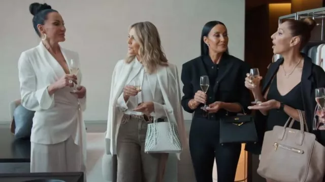 Alaïa Mi­na 25 Laser-cut Leather Tote worn by Matty Samaei as seen in The Real Housewives of Sydney (S02E08)