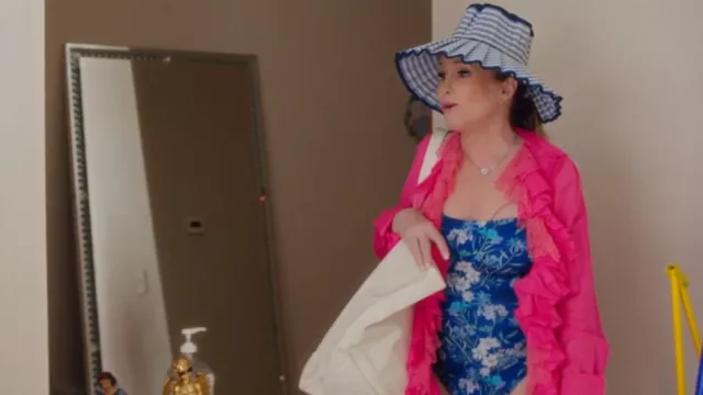 Blumarine Lace Ruffle Top worn by Kathy Hilton as seen in Paris in Love (S02E08)