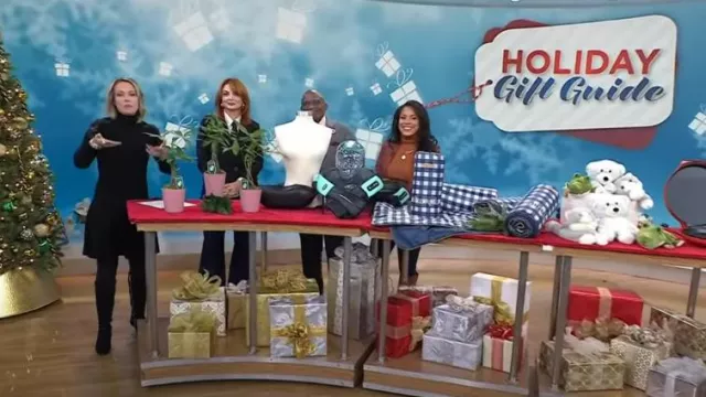 Alice + Olivia High-Rise Bell-Bottom Jeans In Dream On worn by Samantha Barry as seen in Today on  December 5, 2023