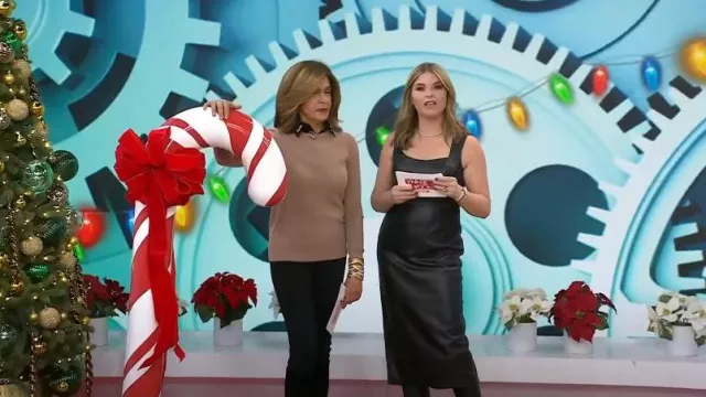 Bibhu Mohapatra Collective Faux Leather Dress worn by Jenna Bush Hager as seen in Today with Hoda & Jenna on December 8, 2023