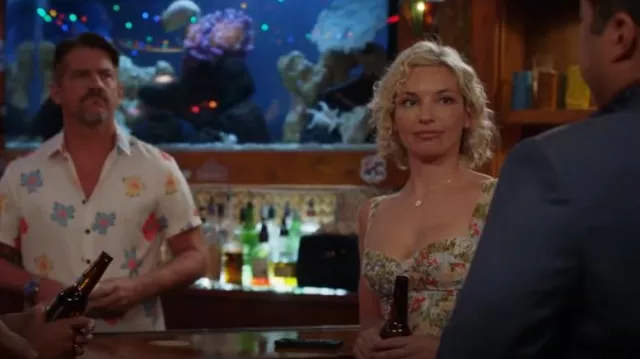 Reformation Nadi­ra Dress worn by Juliet Higgins (Perdita Weeks) as seen in Magnum P.I. (S05E17)