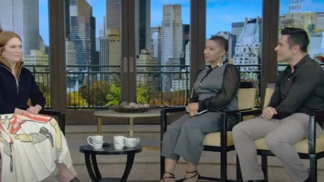 Tommy Hilfiger Tie-Neck Cropped Jumpsuit worn by Deja Vu as seen in LIVE with Kelly and Mark on  December 5, 2023