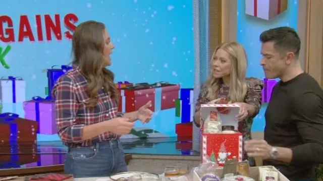 J. Crew Flannel Shirt worn by Monica Mangini as seen in LIVE with Kelly and Mark on  December 7, 2023