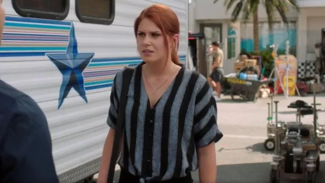 Rails Tha Thompson Shirt Blouse worn by Anna (Natalie Sharp) as seen in BH90210 (S01E05)