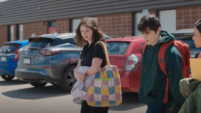 Urban Outfitters Patchwork Cord Bag worn by Grace (Ellie O'Brien) as seen in My Life with the Walter Boys (S01E08)