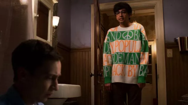 Quiksilver OG Jacquard Sweater worn by Zahid (Nik Dodani) as seen in Atypical (S04E05)