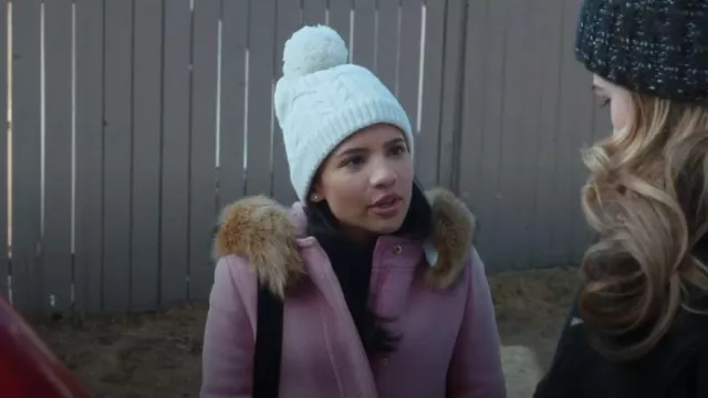 J.crew Chateau Stadium Cloth Parka In Frosted Lilac worn by Jackie Howard(Nikki Rodriguez) as seen in My Life with the Walter Boys (S01E05)