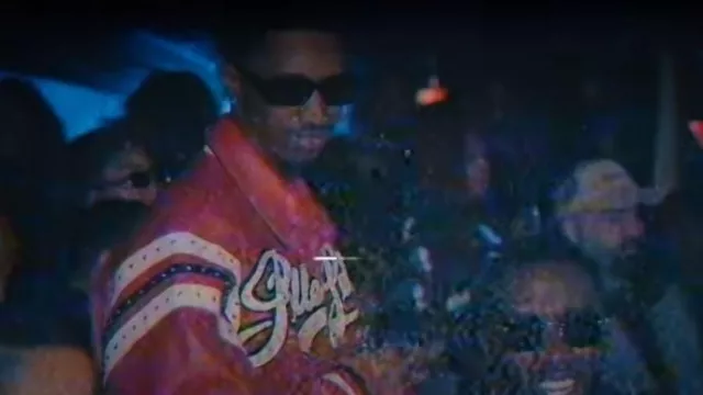 Pelle Pelle Red Studded '78' Leather Jacket worn by King Combs in BENT FREESTYLE