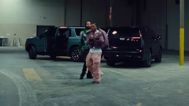 Rick Owens Light Pink Creatch Drawstring Pants worn by Lil Baby in Okay with French Montana (Official Music Video)