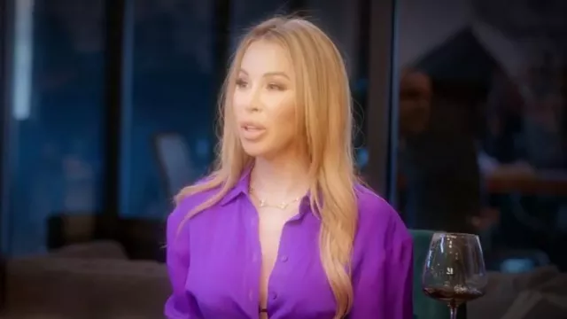Christopher Esber Cropped Tie Shirt worn by Lisa Hochstein as seen in The Real Housewives of Miami (S06E07)