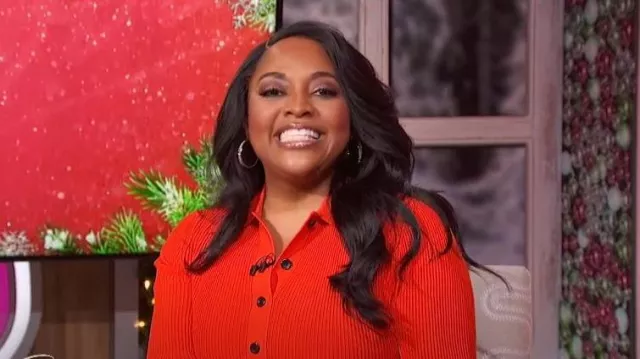 Proenza Schouler Fitted Ribbed-knit Cardigan worn by Sherri Shepherd as ...