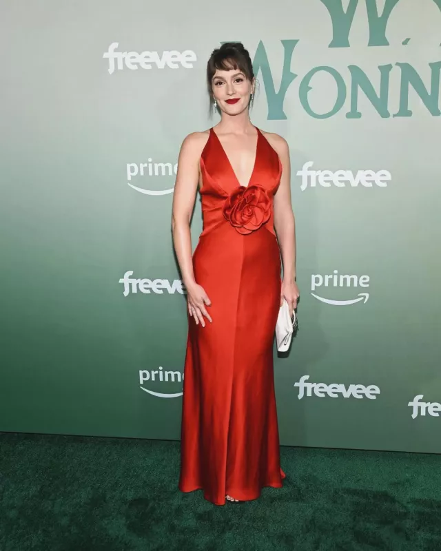 Anita Ko Short Baguette Diamond Drop Earrings worn by Leighton Meester at Amazon Freevee & Prime Video Winter Wonderland Holiday Party on December 13, 2023