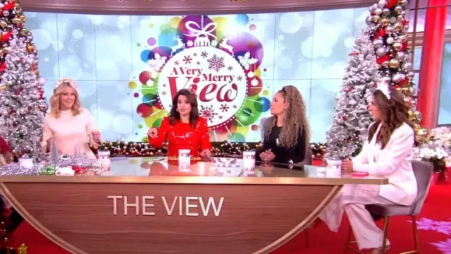 Veronica Beard Millicent Wide Leg Pants worn by Alyssa Farah as seen in The View on  December 15, 2023