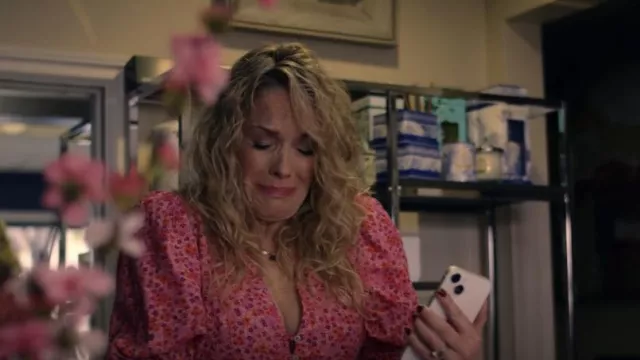 Free People I Found You Print Blouse worn by Sandra (Andrea Anders) as seen in Bookie (S01E06)