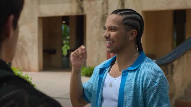 OBEY Grove Button-Down Mesh Shirt worn by Santi (Tyler Dean Flores) as seen in Neon (S01E06)