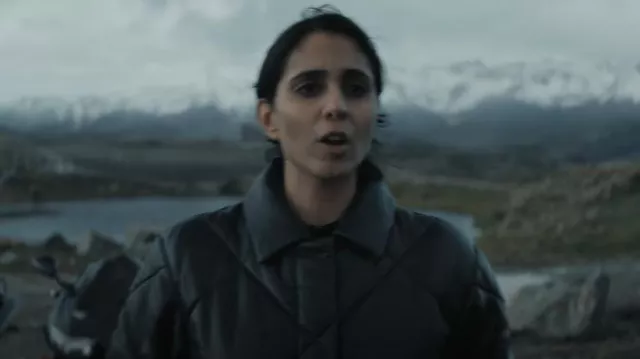Massimo Dutti Nappa Leather Quilted Jacket with Belt worn by Archie (Anjli Mohindra) as seen in The Lazarus Project (S02E02)