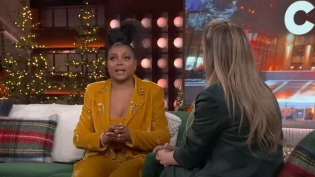Patbo Velvet Cargo Pants worn by Taraji P. Henson as seen in The Kelly Clarkson Show on  December 15, 2023