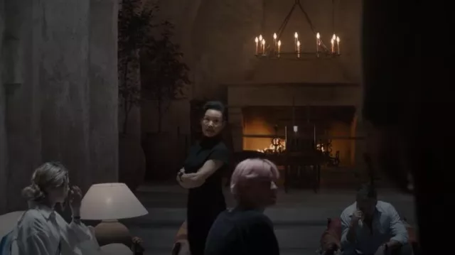 Proenza Schouler Crepé Top with Vis­i­ble Stitch­ing worn by Lu Mei (Joan Chen) as seen in A Murder at the End of the World (S01E07)