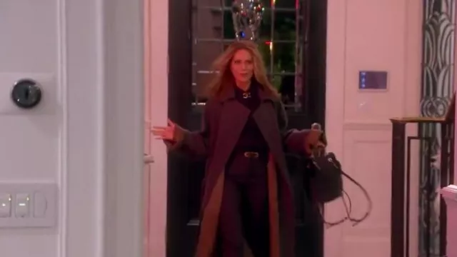 The Row Beyza Belt­ed Wool Trench Coat worn by Dorit Kemsley as seen in The Real Housewives of Beverly Hills (S13E09)