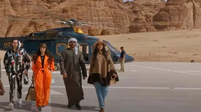 Gucci Horsebit Jacquard Cape worn by Farhana Bodi as seen in Dubai Bling (S02E02)