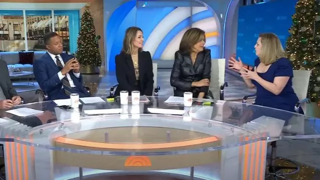 Veronica Beard Anoki Veste Dickey en cuir végétalien portée par Hoda Kotb comme on le voit dans Aujourd’hui le 21 décembre 2023