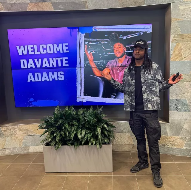 Dior x Peter Doig Grey Camo Denim Jacket worn by Davante Adams on the Instagram account @taeadams