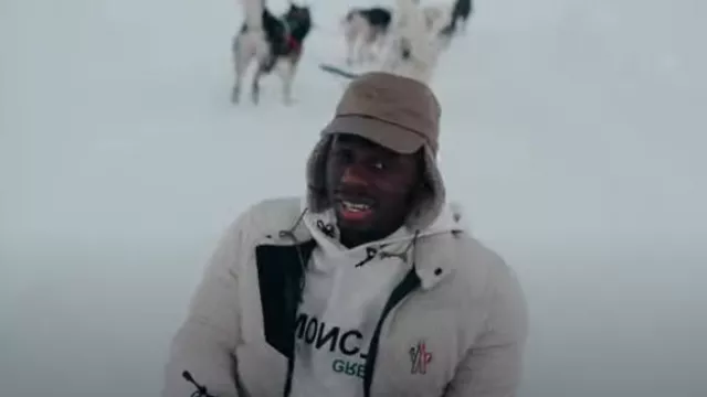 Moncler White & Green Hashtag Logo Hoodie worn by Tiakola in CARTIER by GAZO x @TiakolaOfficiel
