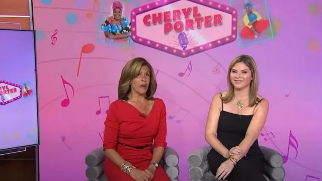 Black Halo Classic 3/4 Sleeve Jackie O Jumpsuit worn by Hoda Kotb as seen in Today with Hoda & Jenna on December 27, 2023