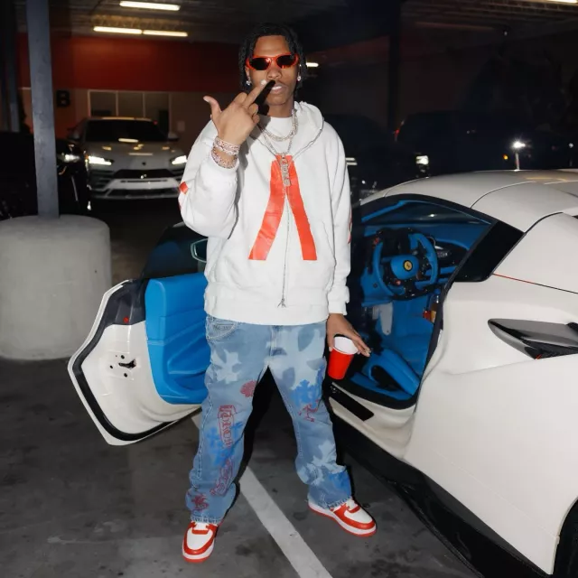 Nike Air Force 1 Low x Louis Vuitton 'Red' usado por Lil Baby en la cuenta de Instagram @lilbaby