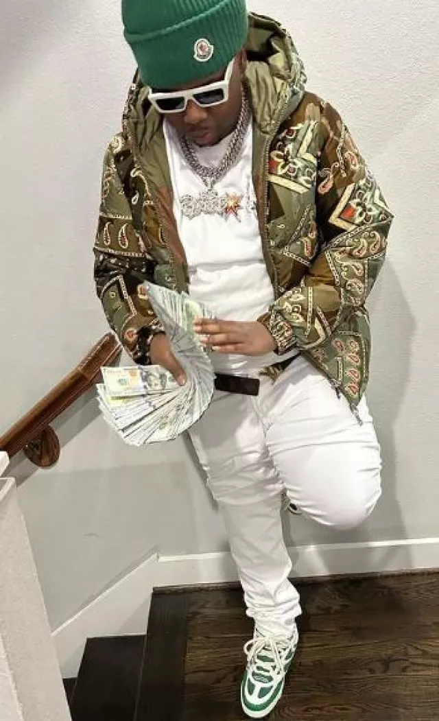 Louis Vuitton Green & White 'LV Skate' Sneakers worn by Big30 on the Instagram account @dj.b30