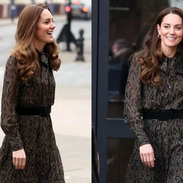 Ba&sh Belt worn by Catherine, Duchess of Cambridge at Mental Health Text Service on January 26, 2022