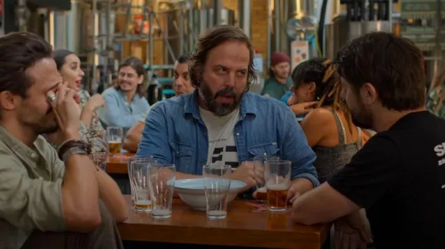 Eddy Current Suppression Ring All In Good Time / Natural T-shirt worn by Dom Chalmers (Angus Sampson) as seen in Bump (S03E08)