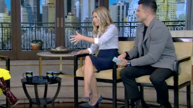 Roland Mouret Arreton Skirt worn by Kelly Ripa as seen in LIVE with Kelly and Mark on January 2, 2024