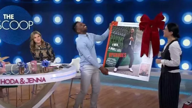 Norma Kamali Pull On Pinstripe Pants worn by Donna Farizan as seen in Today with Hoda & Jenna on January 3, 2024