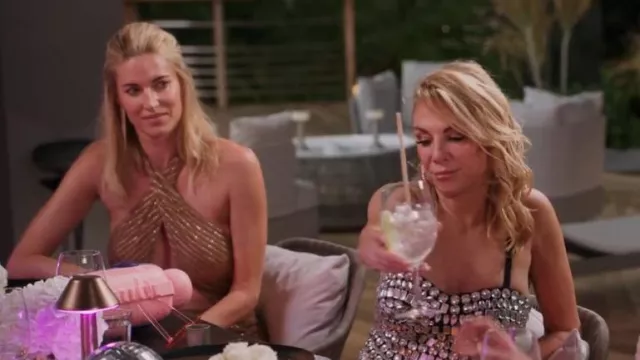 Michael Costello Revolve Yasmin Jumpsuit worn by Kristen Taekman as seen in The Real Housewives Ultimate Girls Trip (S04E06)
