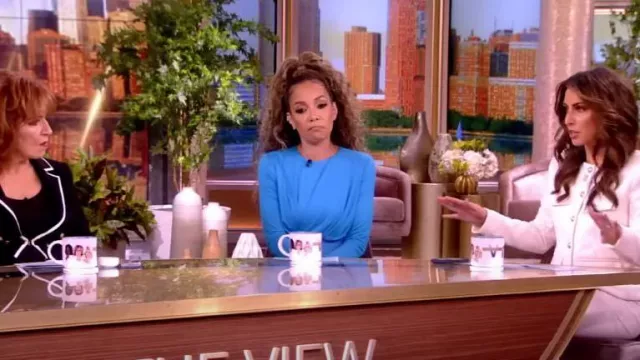 Sergio Hudson Ruched Empire-Waist long-Sleeve Midi Dress worn by Sunny Hostin as seen in The View on January 4, 2024