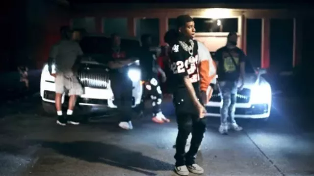 Amiri Black & White-Stars Low 'Court' Sneakers worn by NLE Choppa in Big Homie by DJ Booker (Official Music Video)