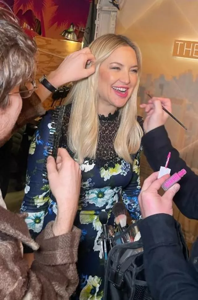 Erdem Lace Floral Mini Dress worn by Kate Hudson at The View on January 4, 2024