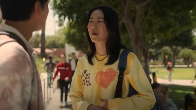 Collina Strada Picnic Bow Sweatshirt worn by Grace (Madison Hu) as seen in The Brothers Sun (S01E05)