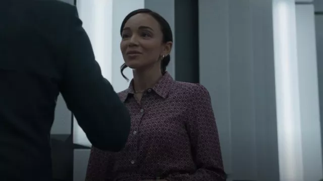 A.P.C. Janice Printed Silk Blouse worn by Dr. Ana Lasbrey (Ashley Madekwe) as seen in Dr. Death (S02E04)