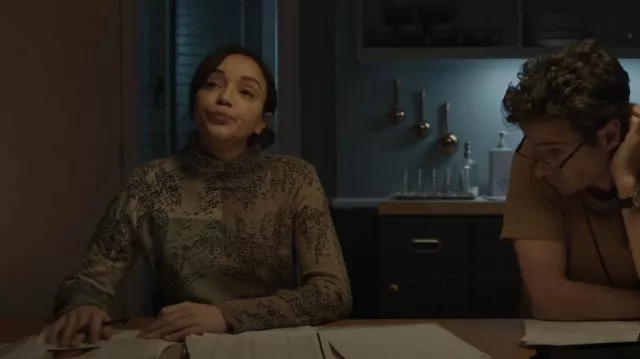 Nic+Zoe Stamped Mock Turtleneck Sweater worn by Dr. Ana Lasbrey (Ashley Madekwe) as seen in Dr. Death (S02E07)
