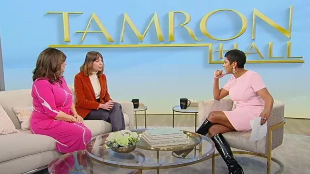 Mikah Boho Chick Pink Silver Dress worn by Aleeza Ben Shalom as seen in Tamron Hall Show on January 8, 2024