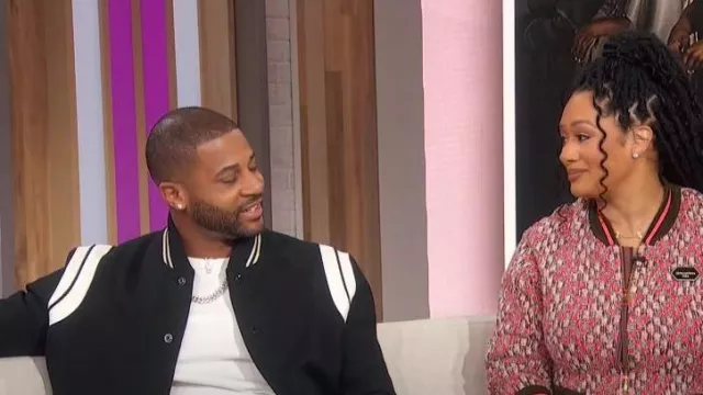 Saint Laurent Wool Blend Bomber Jacket worn by Devale Ellis as seen in Sherri on January 9, 2024