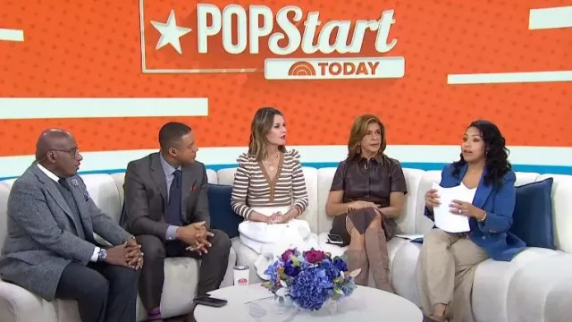 Shoshanna Piera Robe mi-longue boutonnée à ourlet fendu portée par Hoda Kotb comme on le voit dans Aujourd’hui le 9 janvier 2024