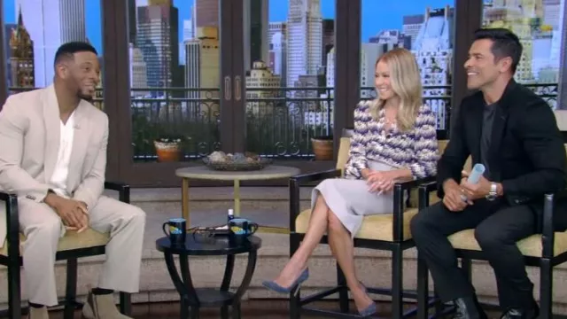 Roland Mouret Arreton Pencil Skirt worn by Kelly Ripa as seen in LIVE with Kelly and Mark on January 8, 2024