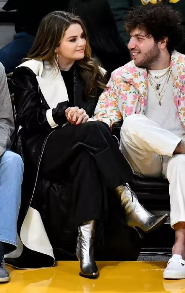 Ronny Kobo Baylor Coat worn by Selena Gomez at Lakers Game on January 3, 2024