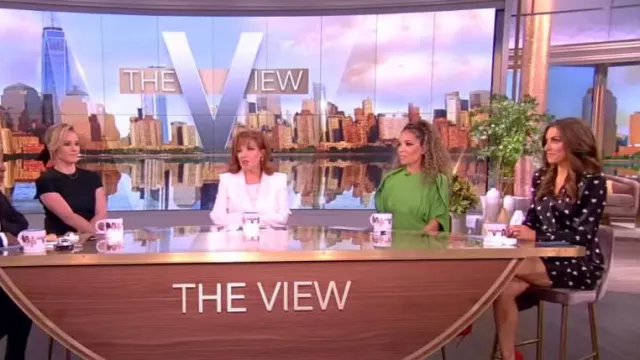 L'Agence Clarice Wrap Dress worn by Alyssa Farah as seen in The View on January 9, 2024